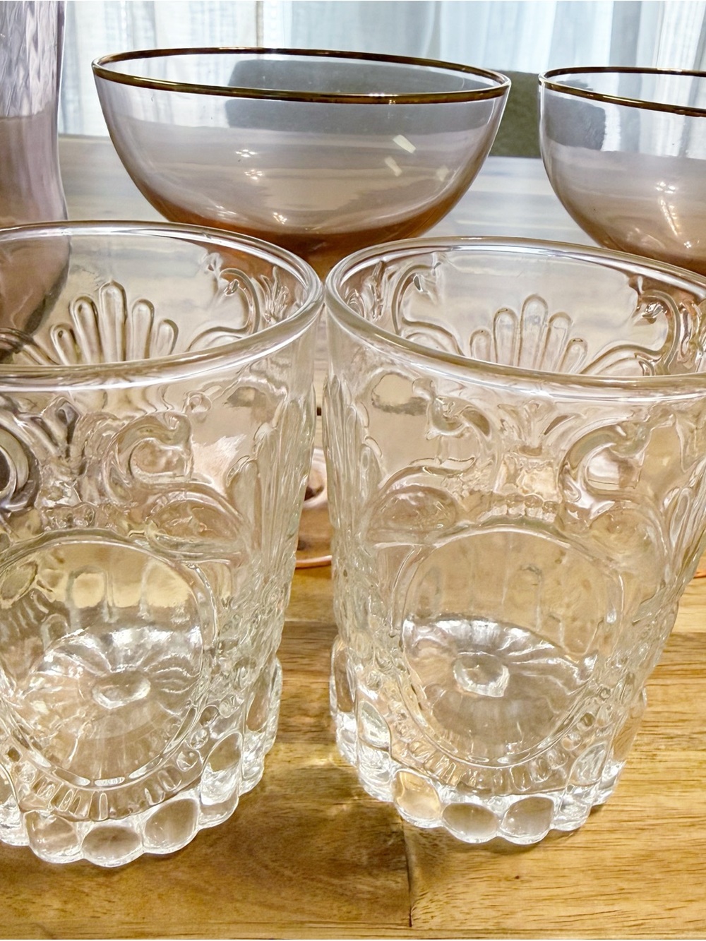 Anthropologie Assorted Set of 7 Glass Coupe Champagne Juice Glasses Multicolor - Picture 6 of 10